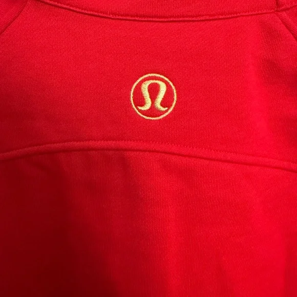 Lululemon Lunar New Year Scuba Oversized Funnel Neck Half Zip Dark Red XS/S - Picture 6 of 7